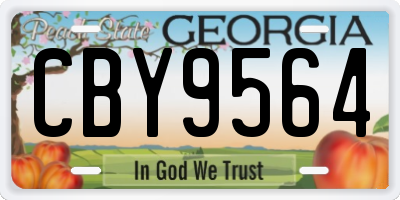 GA license plate CBY9564