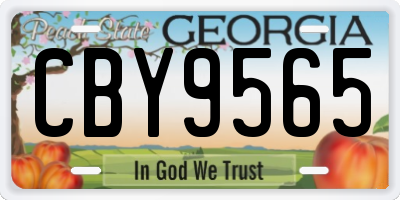 GA license plate CBY9565
