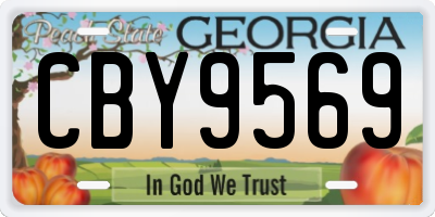 GA license plate CBY9569