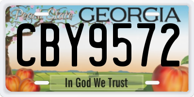 GA license plate CBY9572