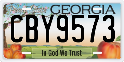 GA license plate CBY9573