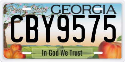 GA license plate CBY9575
