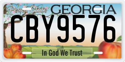 GA license plate CBY9576