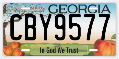 GA license plate CBY9577