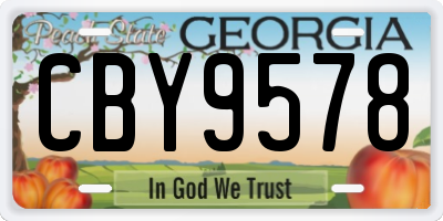 GA license plate CBY9578