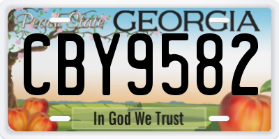 GA license plate CBY9582