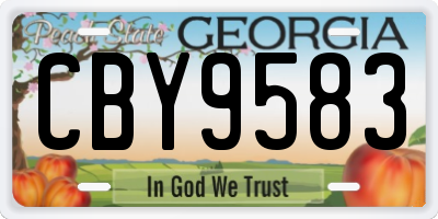 GA license plate CBY9583