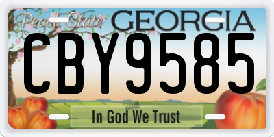 GA license plate CBY9585