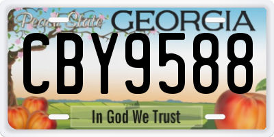 GA license plate CBY9588
