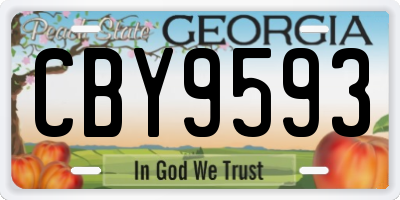 GA license plate CBY9593