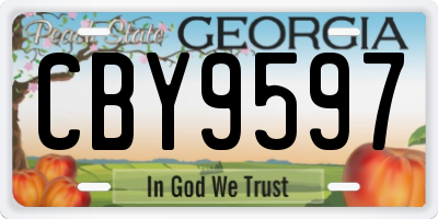 GA license plate CBY9597