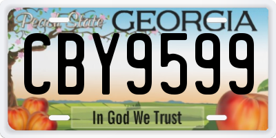 GA license plate CBY9599