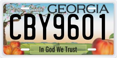 GA license plate CBY9601