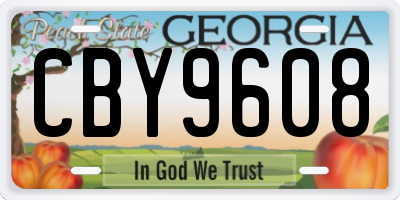 GA license plate CBY9608