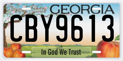 GA license plate CBY9613