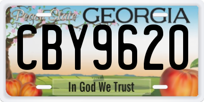GA license plate CBY9620