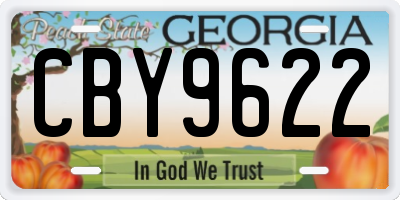 GA license plate CBY9622