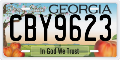 GA license plate CBY9623