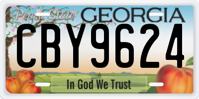 GA license plate CBY9624