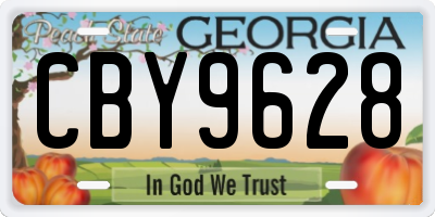GA license plate CBY9628