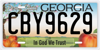 GA license plate CBY9629
