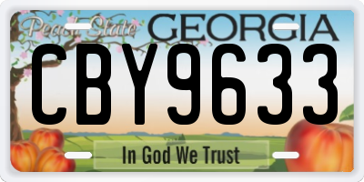 GA license plate CBY9633