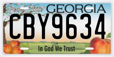 GA license plate CBY9634