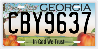 GA license plate CBY9637