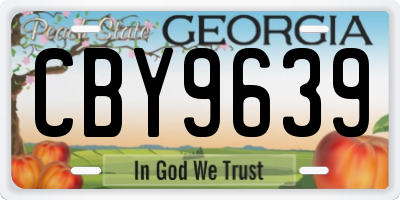 GA license plate CBY9639