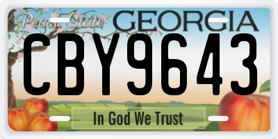 GA license plate CBY9643