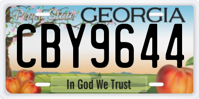 GA license plate CBY9644