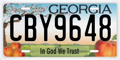 GA license plate CBY9648