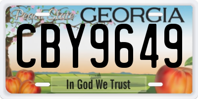GA license plate CBY9649