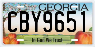 GA license plate CBY9651
