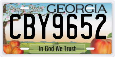 GA license plate CBY9652