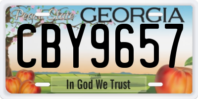 GA license plate CBY9657