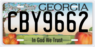 GA license plate CBY9662