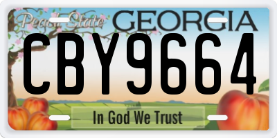 GA license plate CBY9664