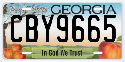 GA license plate CBY9665