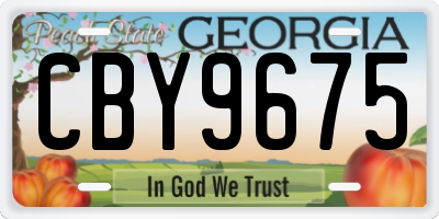GA license plate CBY9675