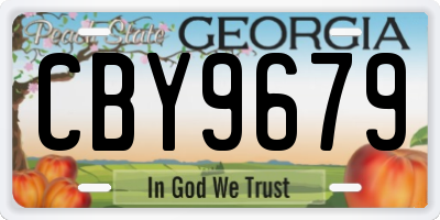GA license plate CBY9679