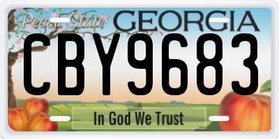 GA license plate CBY9683