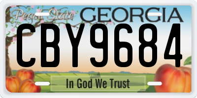 GA license plate CBY9684