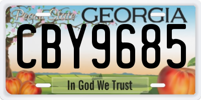GA license plate CBY9685