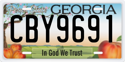GA license plate CBY9691