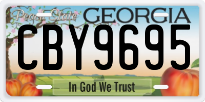 GA license plate CBY9695