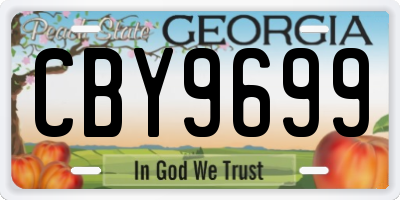 GA license plate CBY9699