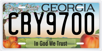 GA license plate CBY9700