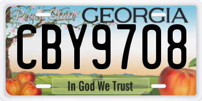 GA license plate CBY9708
