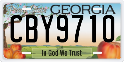 GA license plate CBY9710